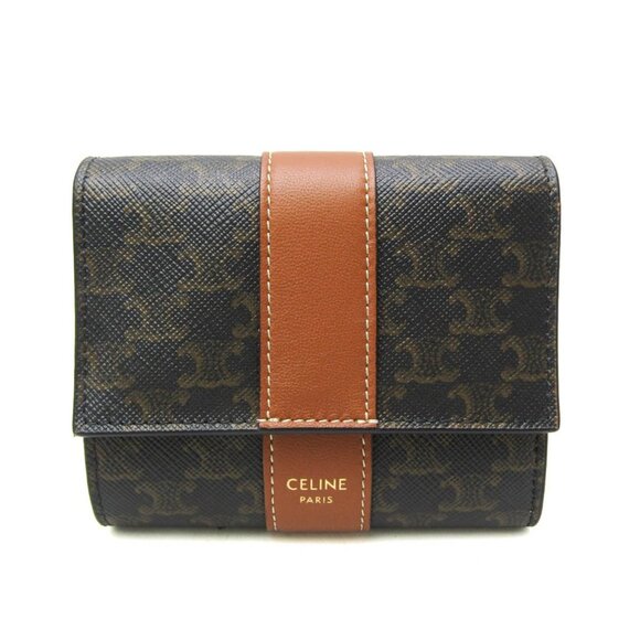 CELINE Brown Leather Wallet - Picture 1 of 12